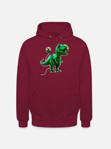 T-Rex Balloon - Grün - Unisex Hoodie - Bordeaux