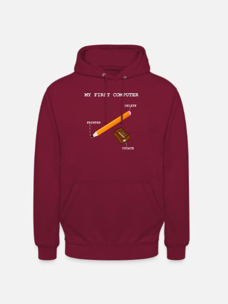 Computer PC Drucker Rechner Schreiben - Unisex Hoodie - Bordeaux