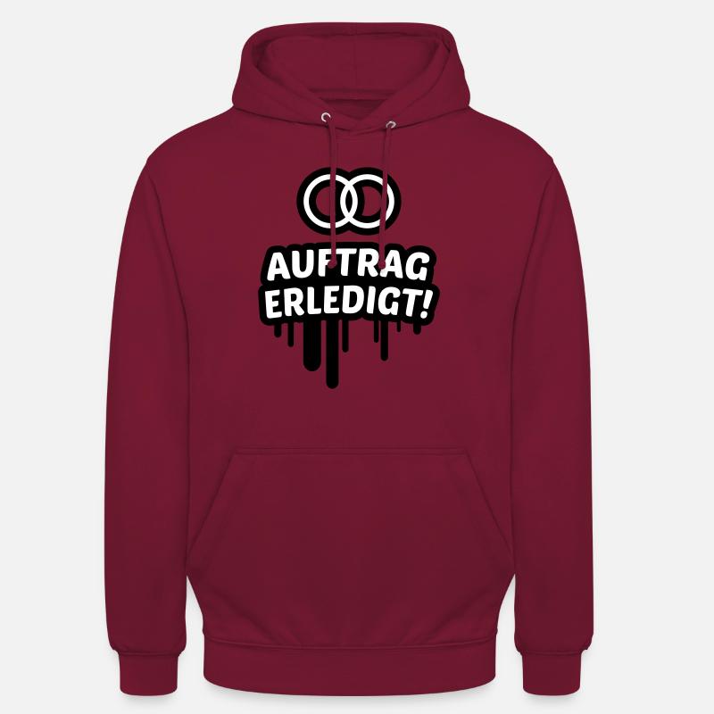 Travail, mariage, mariage de 2C. - Sweat-shirt à capuche unisexe - bordeaux