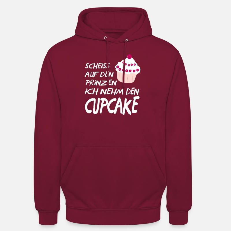 J’emmerde le prince Je prends le cupcake - Sweat-shirt à capuche unisexe - bordeaux