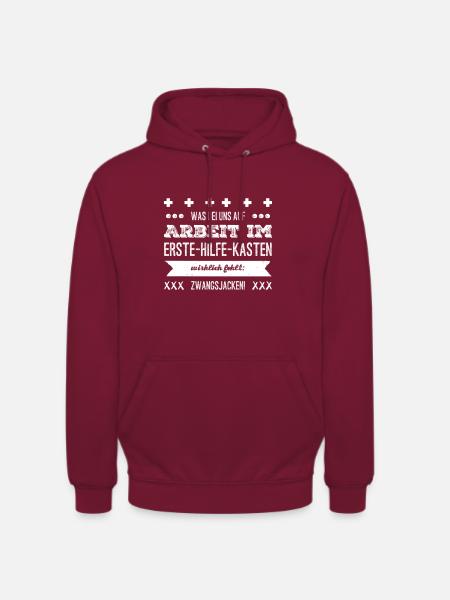 Arbeit Arbeiten Zwangsjacken - Unisex Hoodie - Bordeaux