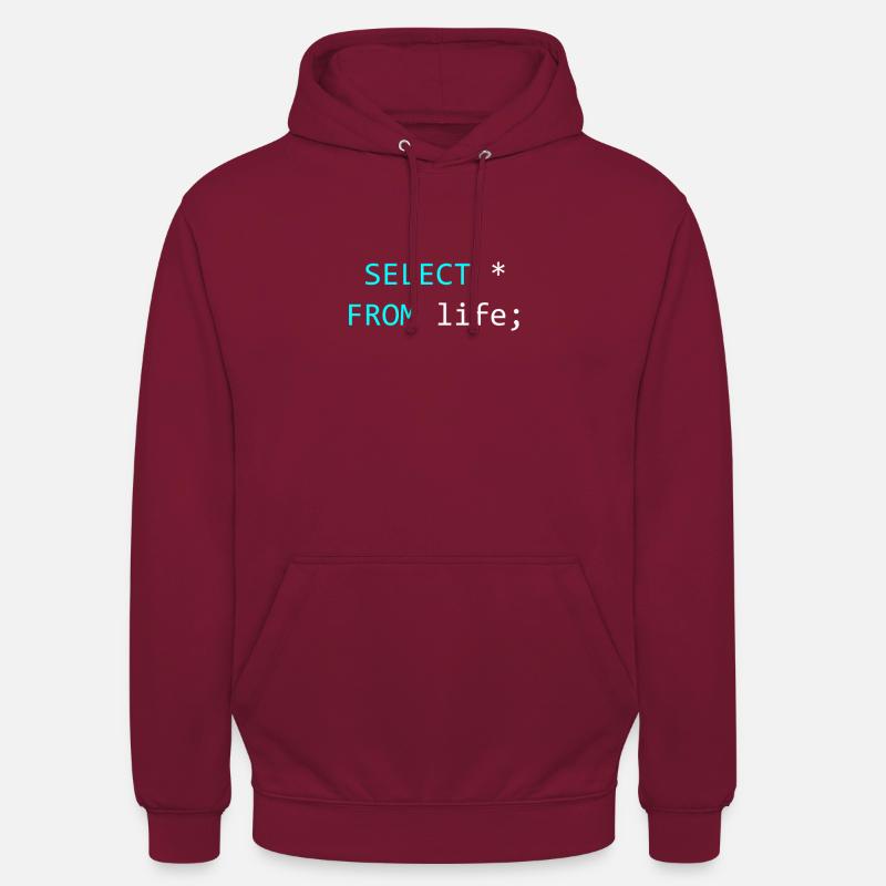 Pomysł na prezent dla programistów SQL - Bluza z kapturem typu unisex - bordowy