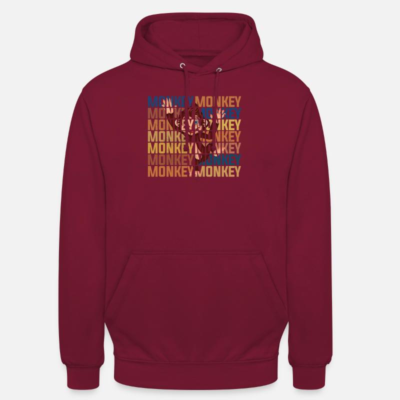 MONKEY MONKEY MONKEY MONKEY - Unisex Hoodie - Bordeaux