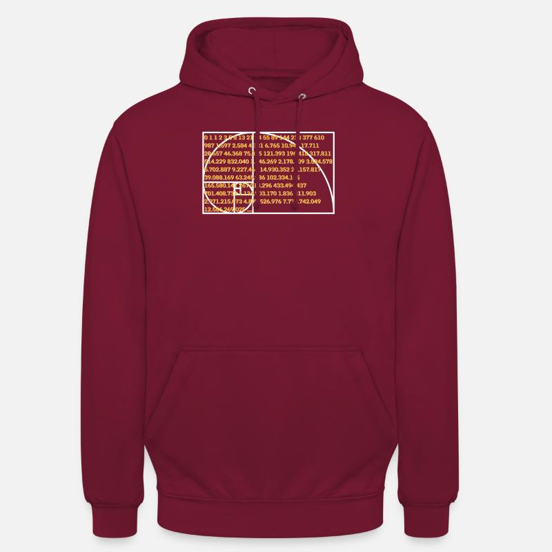 Fibonacci formula number sequence - Unisex Hoodie - bordeaux