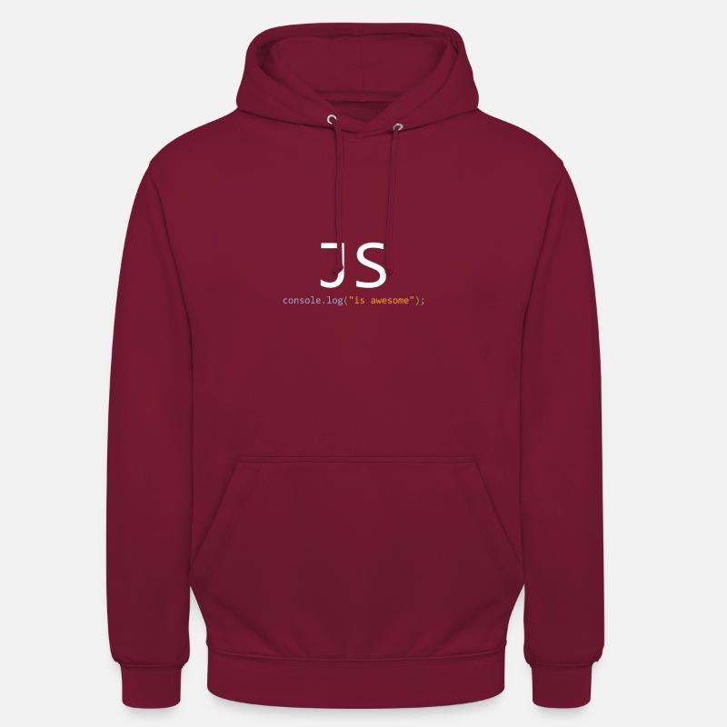 JavaScript is awesome - Sweat-shirt à capuche unisexe - bordeaux