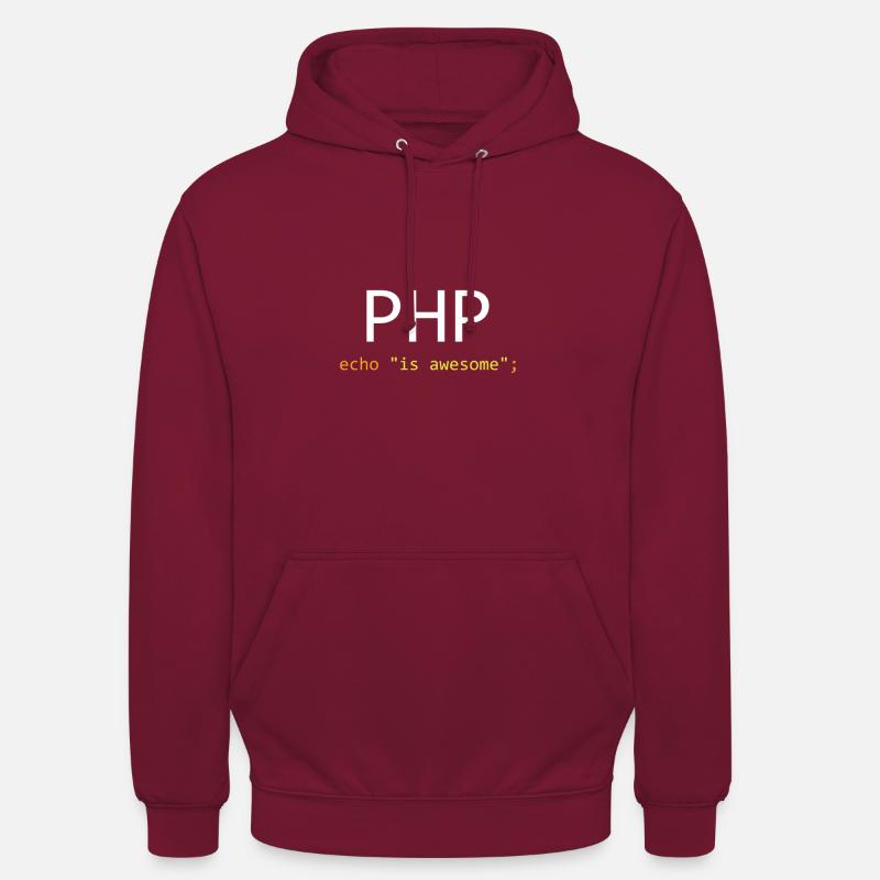 PHP is awesome - Sweat-shirt à capuche unisexe - bordeaux