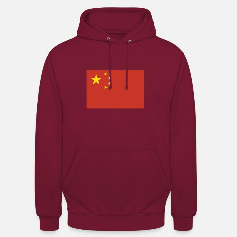 Drapeau de la Chine, drapeau de la Chine, drapeau de la Chine, drapeau - Sweat-shirt à capuche unisexe - bordeaux