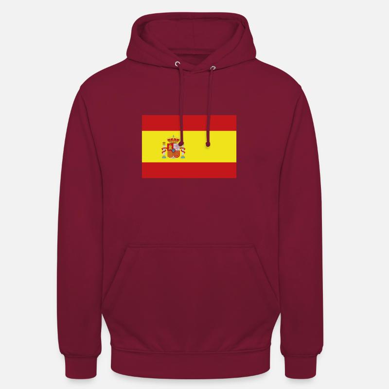Drapeau de l’Espagne, Drapeau de l’Espagne, Espagne - Sweat-shirt à capuche unisexe - bordeaux