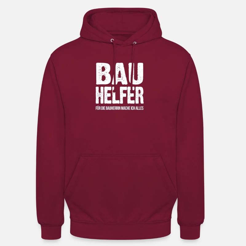 assistants de construction - Sweat-shirt à capuche unisexe - bordeaux