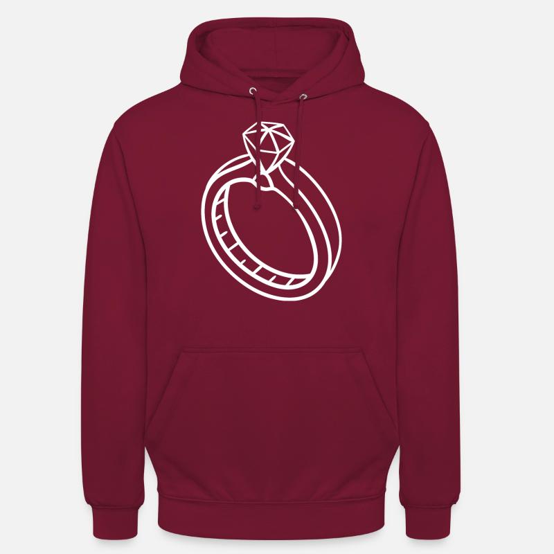 Bague - Sweat-shirt à capuche unisexe - bordeaux