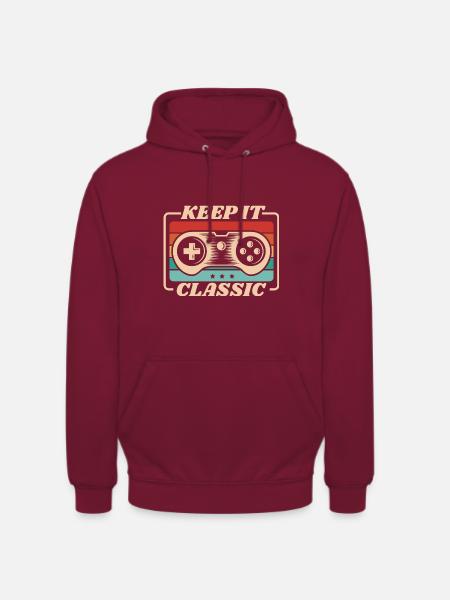 Retro Zocker Sprüche Gaming Geschenk - Unisex Hoodie - Bordeaux