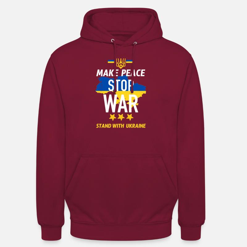 Make peace Stop War - Sweat-shirt à capuche unisexe - bordeaux