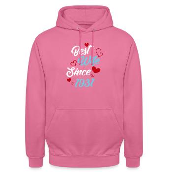 Anniversary Best Wife Since 1931 Wedding - Unisex Hoodie - pink - Front - Alina (178cm) & Michal (187cm)