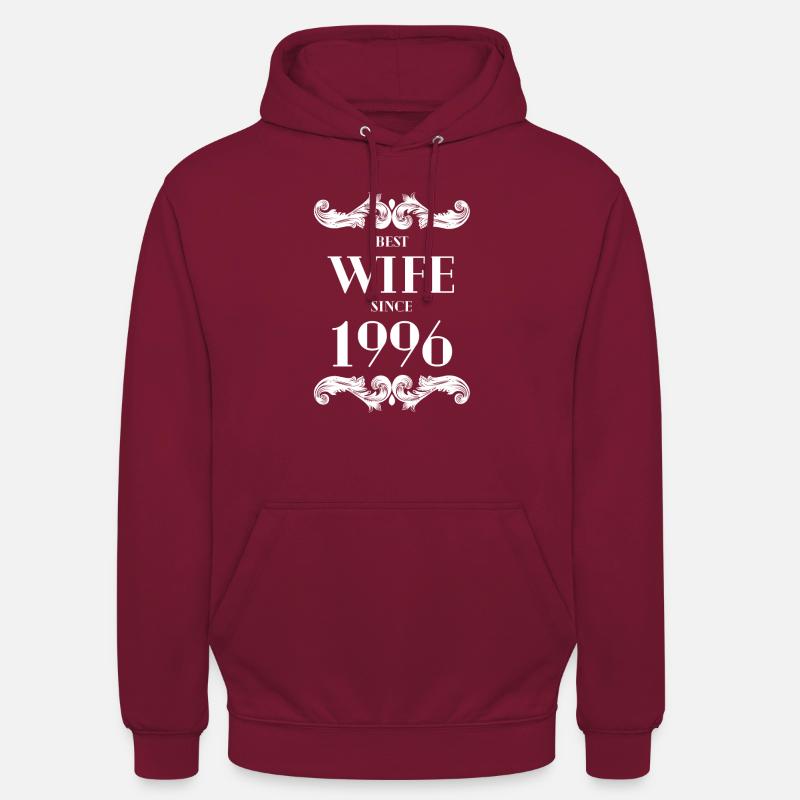 Beste Ehefrau seit 1996 Hochzeit - Unisex Hoodie - Bordeaux