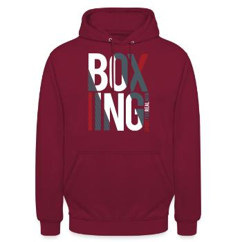boxing - Unisex Hoodie - bordeaux - Front - Alina (178cm) & Michal (187cm)