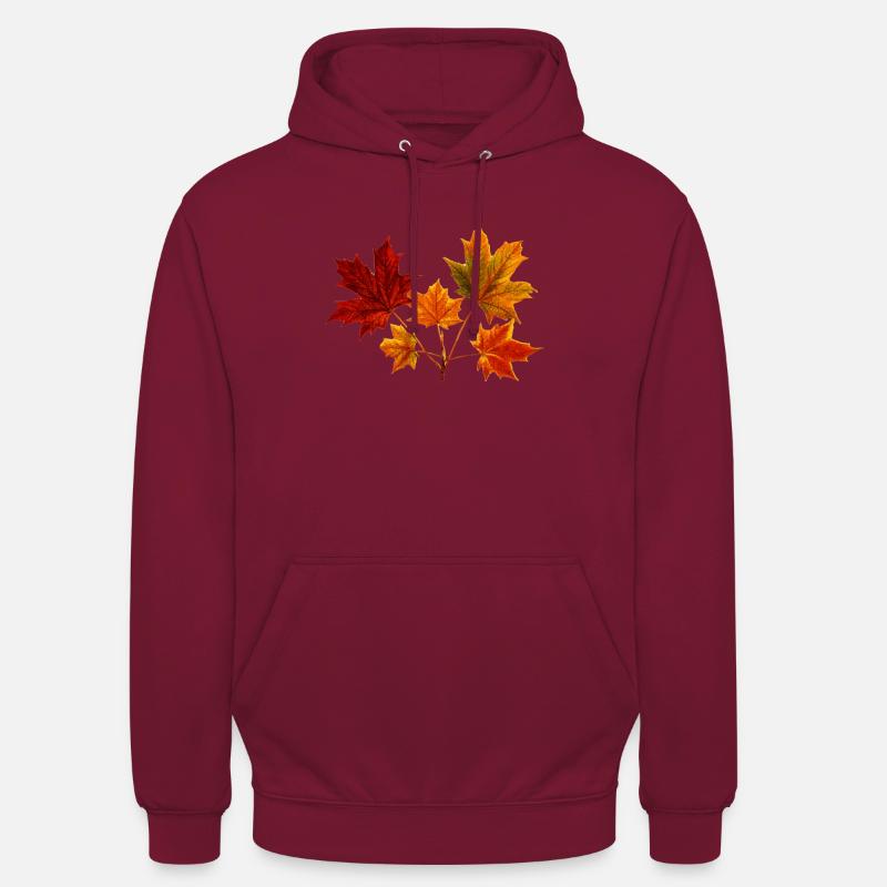 Feuille d'érable feuille d'érable - Sweat-shirt à capuche unisexe - bordeaux
