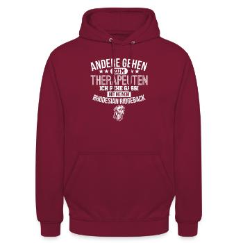 Rhodesian Ridgeback - Unisex Hoodie - Bordeaux - Vorne - Alina (178cm) & Michal (187cm)