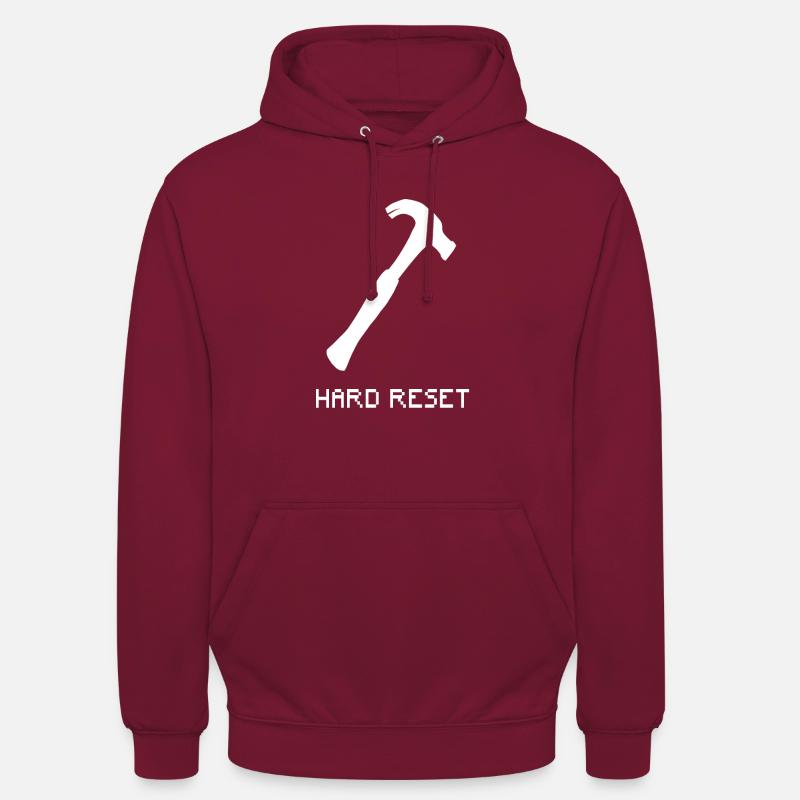 Sys Admin Hard Reset White White ITSys Admin Hard - Sweat-shirt à capuche unisexe - bordeaux