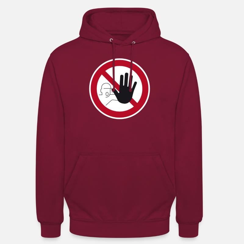 Panneau d'interdiction d'accès - Sweat-shirt à capuche unisexe - bordeaux