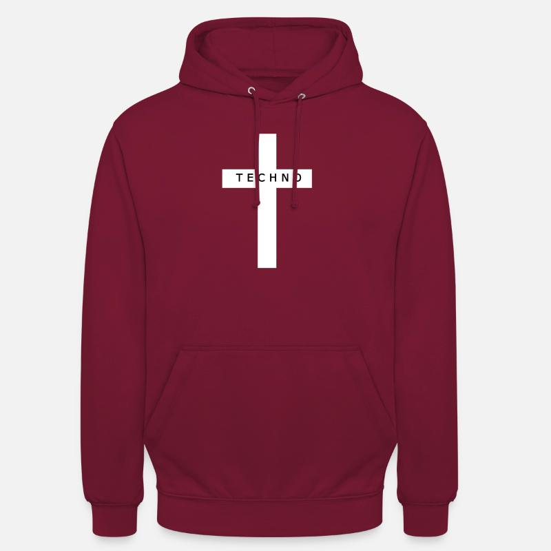 Techno - Sweat-shirt à capuche unisexe - bordeaux