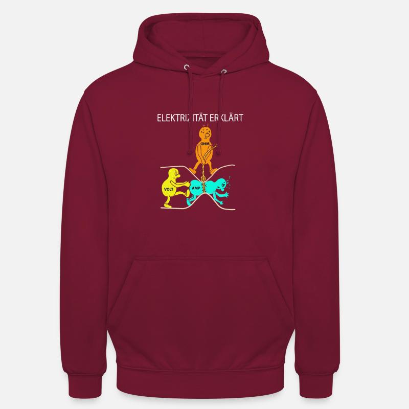 L'électricité clarifie simplement - Sweat-shirt à capuche unisexe - bordeaux
