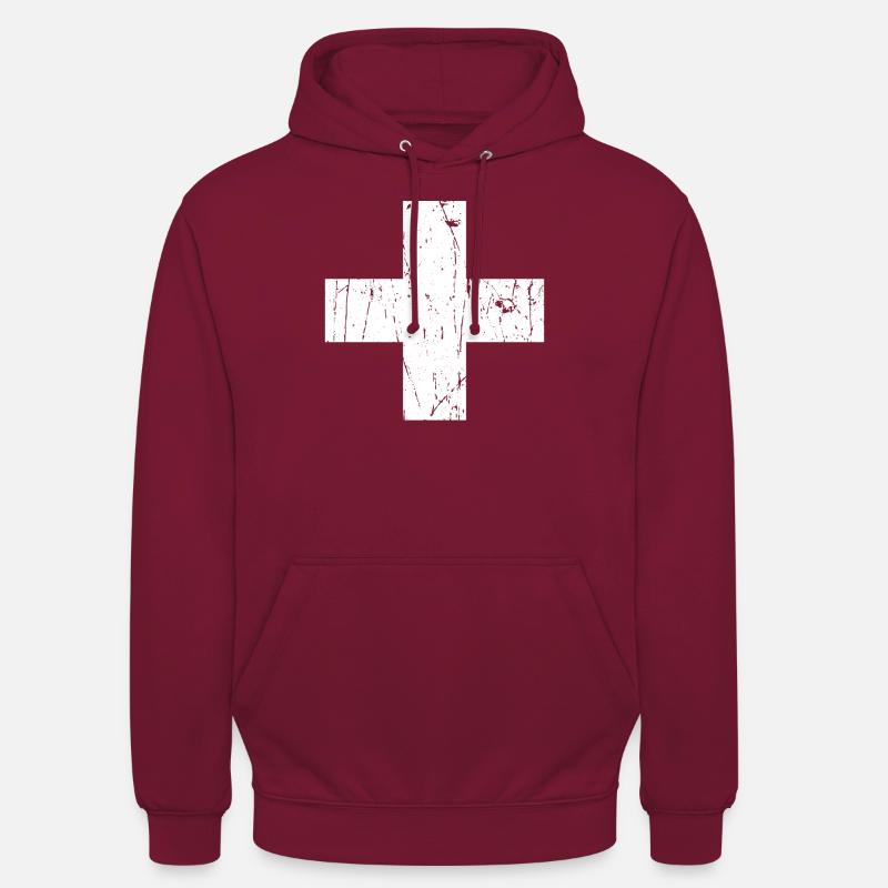 Drapeau de la Suisse - Sweat-shirt à capuche unisexe - bordeaux