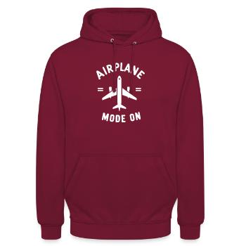 Airplane Mode On - Unisex Hoodie - bordeaux - Front - Alina (178cm) & Michal (187cm)