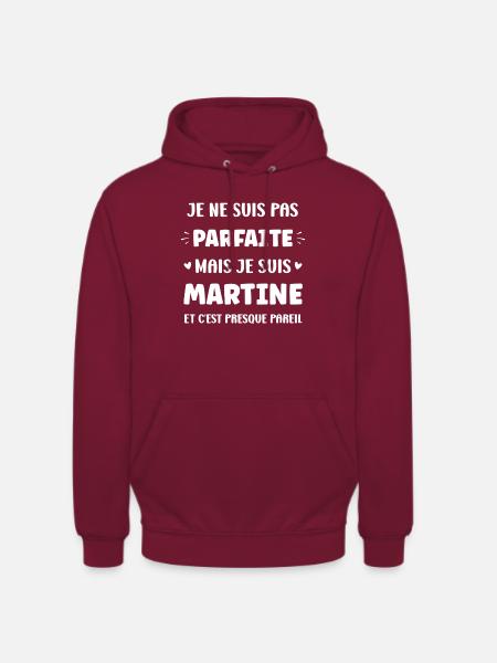 Martine - Sweat-shirt à capuche unisexe - bordeaux