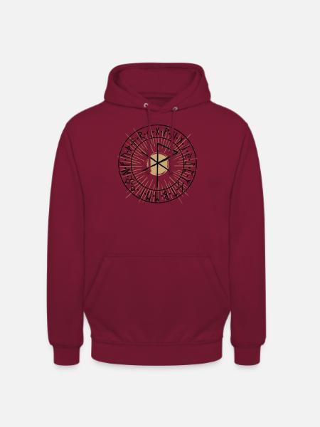 RUNE for kærlighed Runic alfabet Furthark Vikings - Hættetrøje unisex - bordeaux