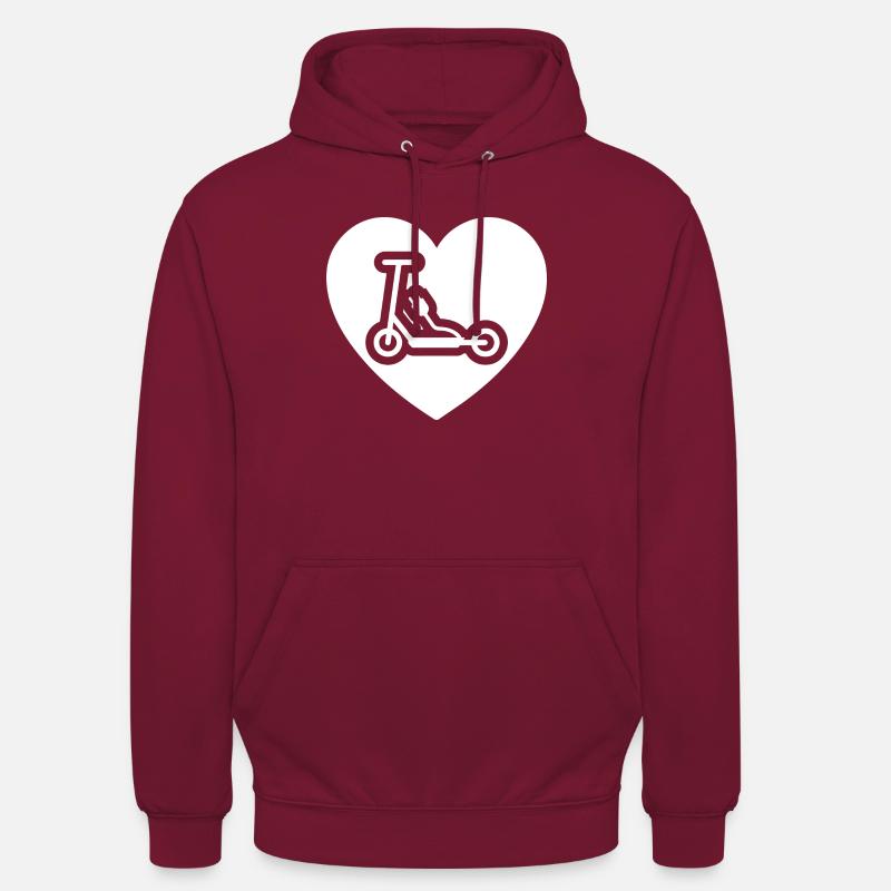 E-Scooter E-Roller Scooter - Unisex Hoodie - bordeaux