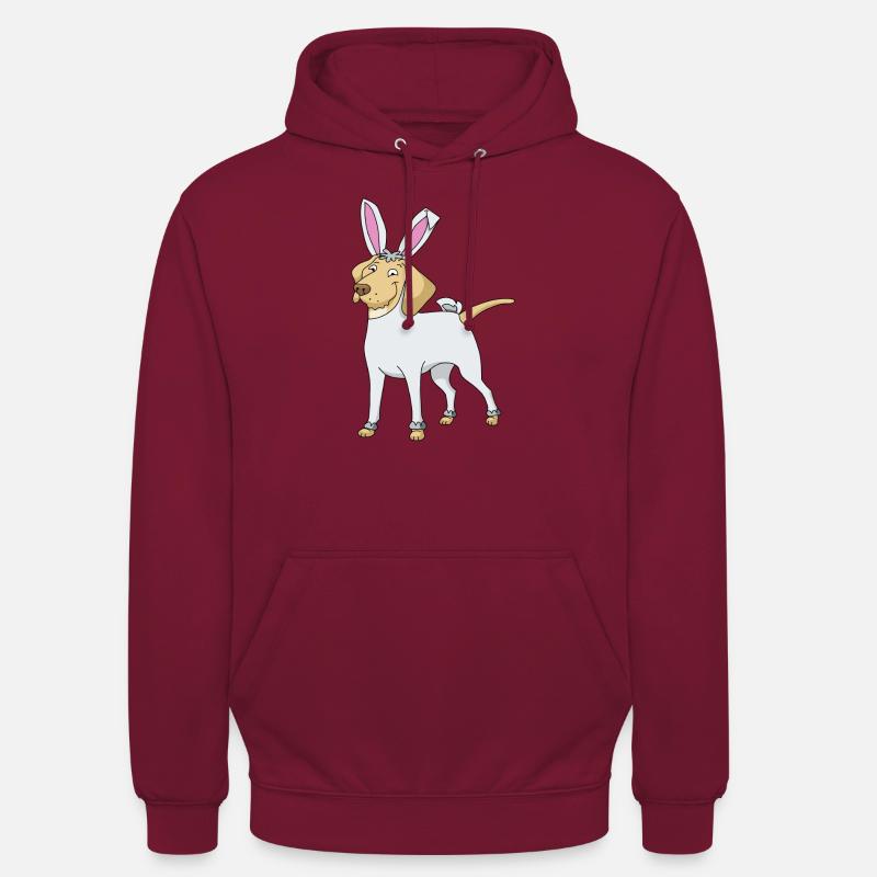Labrador Golden Retriever as easter bunny easter - Unisex Hoodie - bordeaux