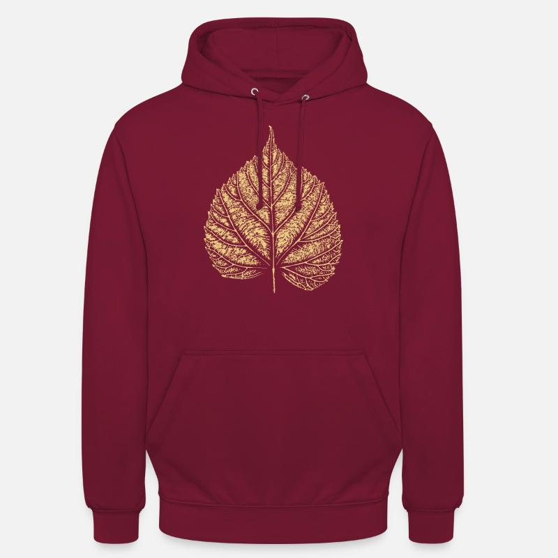 Blatt Linde / Lindenblatt 2 - Unisex Hoodie - Bordeaux