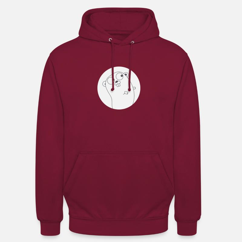 T-shirt de programmeur Gopher Golang - Sweat-shirt à capuche unisexe - bordeaux