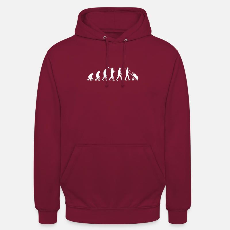 Golf Evolution Golfer Golfspieler Geschenk - Unisex Hoodie - Bordeaux