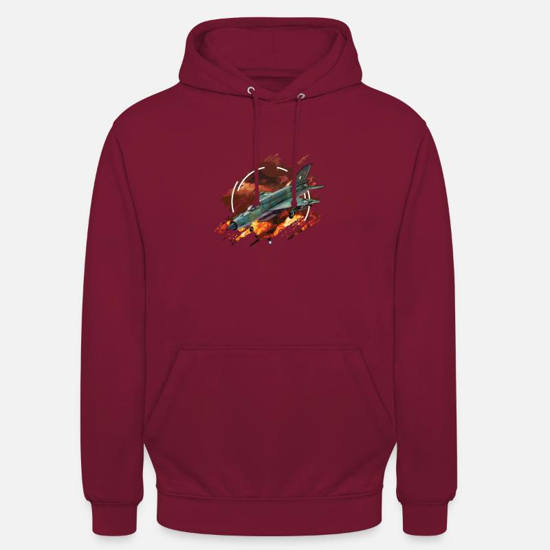 MIG 21 Luftwaffe Pilot Geschenk - Unisex Hoodie - Bordeaux