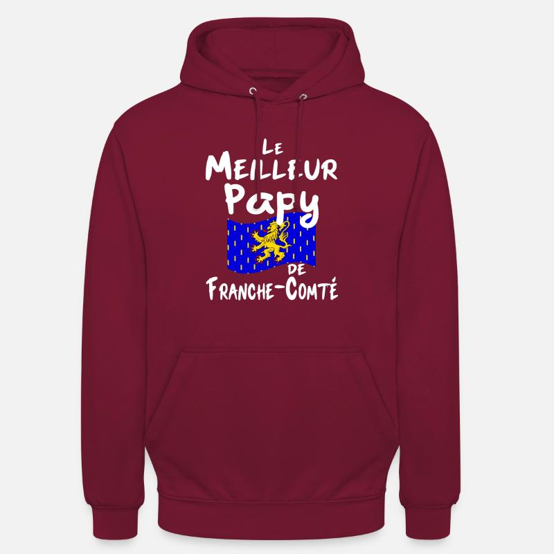 Le Meilleur Papy de Franche-Comté - Sweat-shirt à capuche unisexe - bordeaux