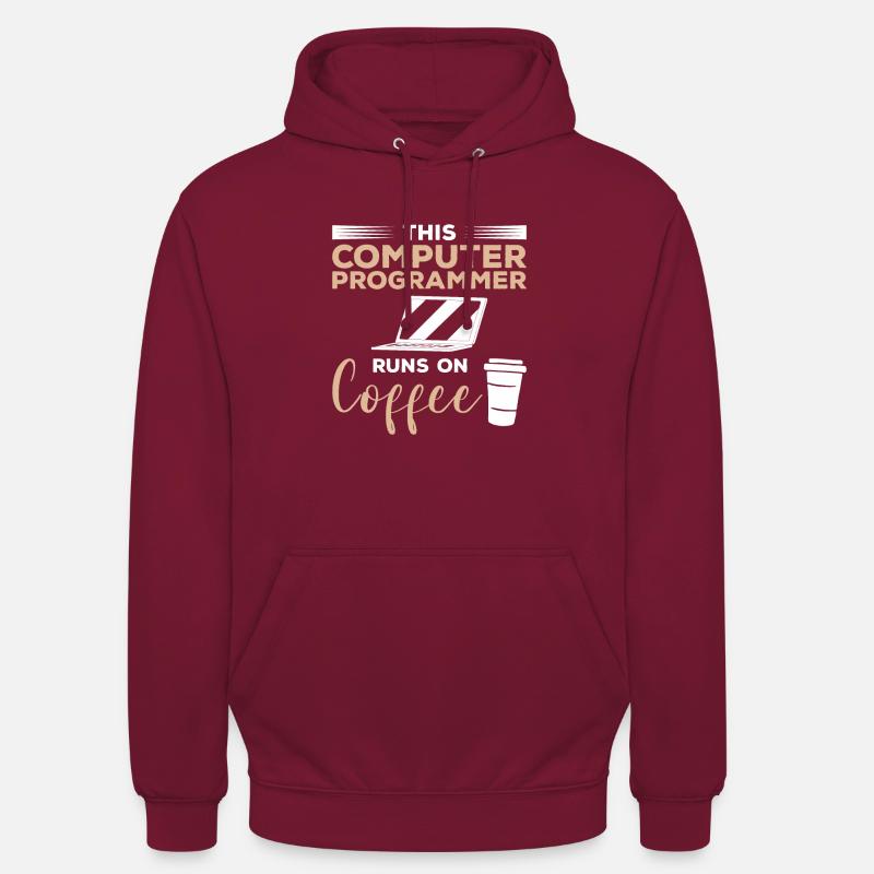 Dieser Computerprogrammierer läuft auf Kaffee - Unisex Hoodie - Bordeaux