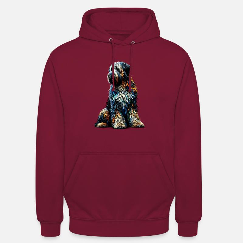 Polygone Art Briard Briards - Sweat-shirt à capuche unisexe - bordeaux