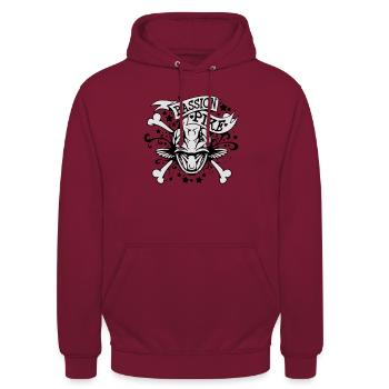 Passion Pike - Unisex Hoodie - Bordeaux - Vorne - Alina (178cm) & Michal (187cm)