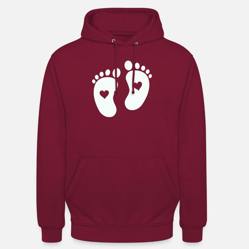 Pieds de bébé - Sweat-shirt à capuche unisexe - bordeaux