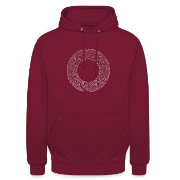 Circledesign (hell) - Unisex Hoodie - Bordeaux - Vorne - Alina (178cm) & Michal (187cm)
