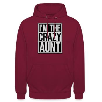 im the crazy aunt - Unisex Hoodie - Bordeaux - Vorne - Alina (178cm) & Michal (187cm)