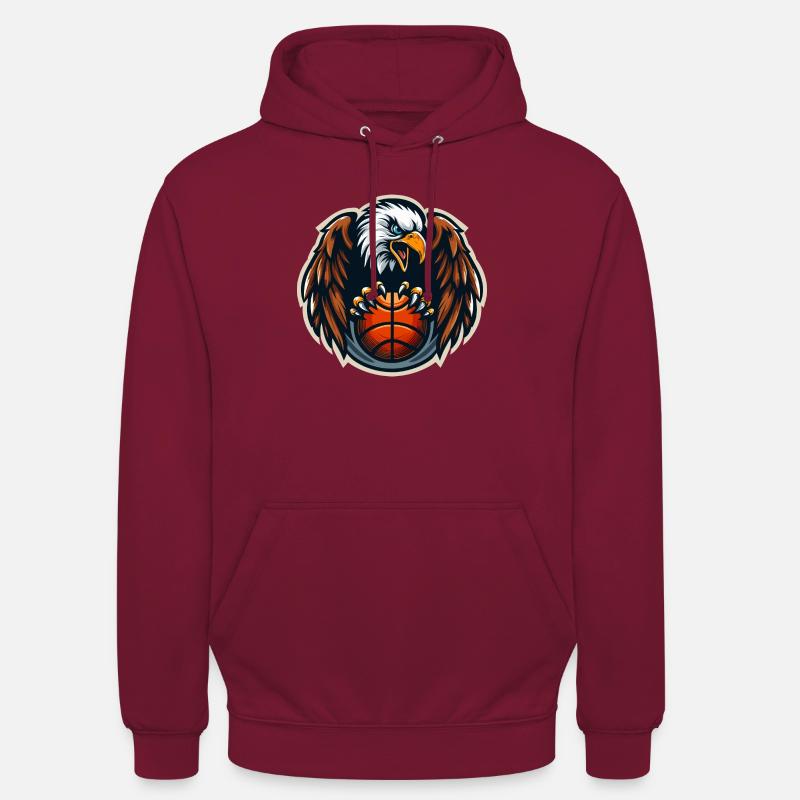 Squadra di basket Eagle - Felpa con cappuccio unisex - rosso bordeaux