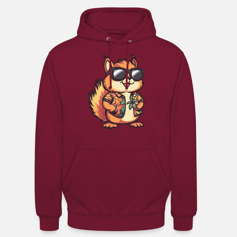 Squirrel Comic Funny Summer - Unisex Hoodie - bordeaux