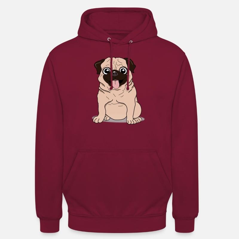 mops - Bluza z kapturem typu unisex - bordowy