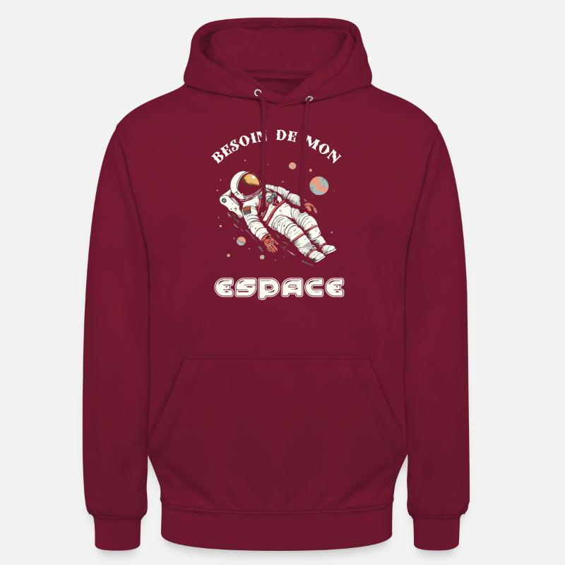 Besoin de mon espace - Sweat-shirt à capuche unisexe - bordeaux