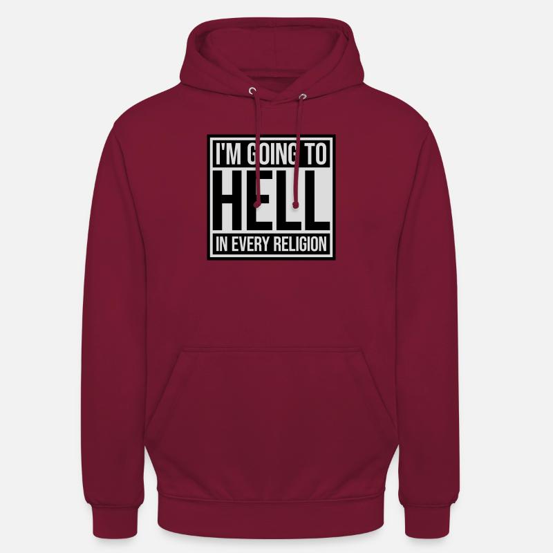 En allant en enfer - Sweat-shirt à capuche unisexe - bordeaux