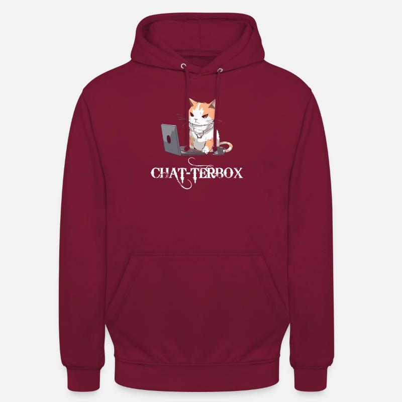 Chat-terbox - Sweat-shirt à capuche unisexe - bordeaux