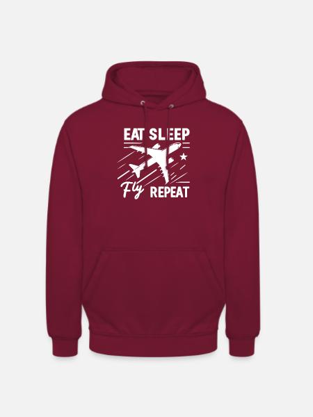 Eat Sleep Fly Repeat - Unisex Hoodie - bordeaux