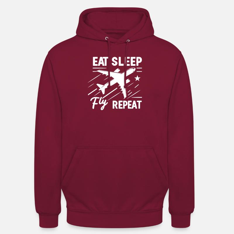 Manger dormir Mouche Répéter - Sweat-shirt à capuche unisexe - bordeaux